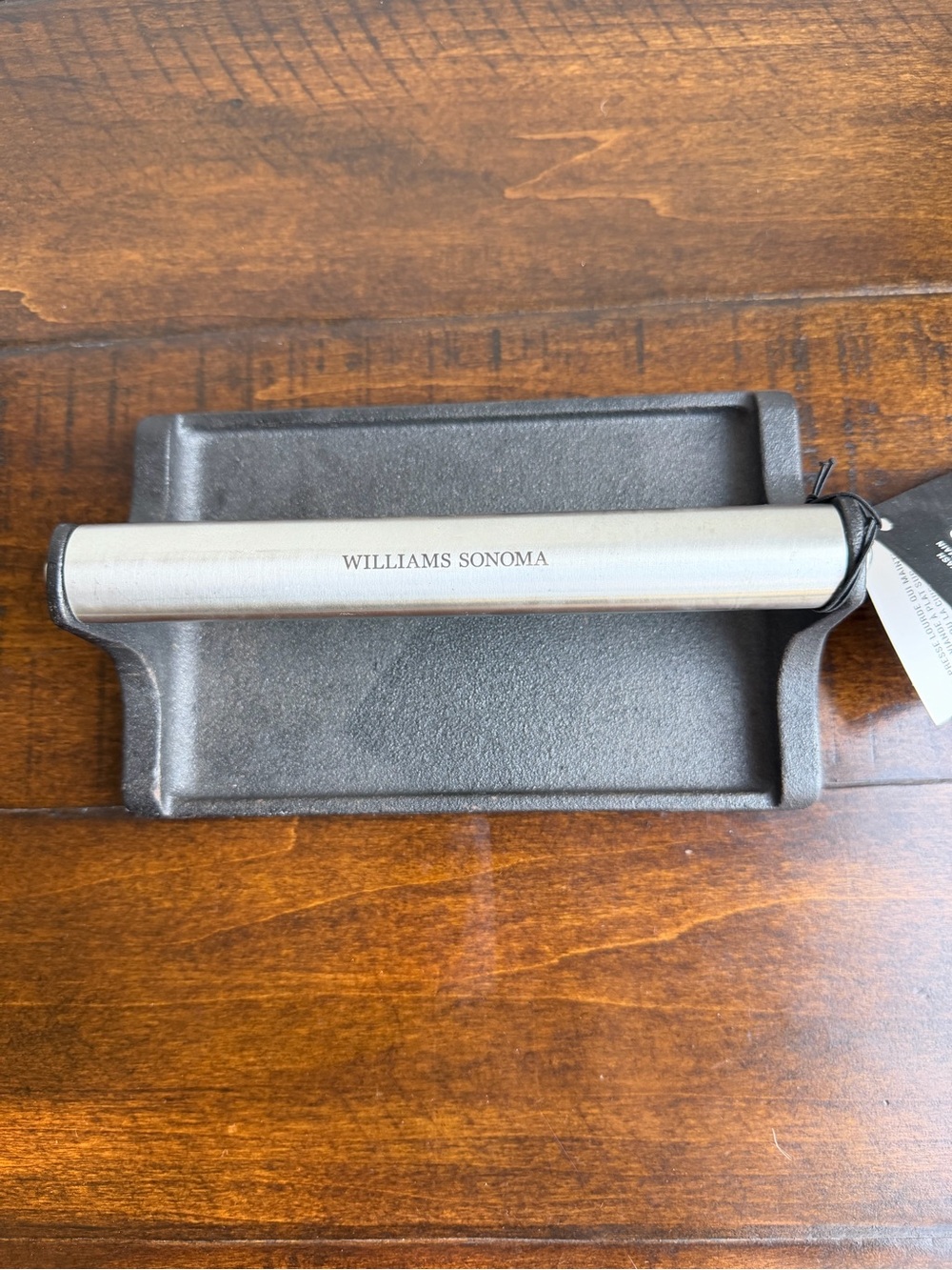 Williams Sonoma Grill Press Cast Iron 3 lb Stainless Handle New No Box
